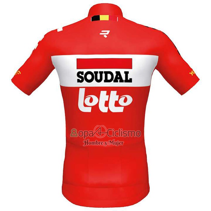 Lotto Soudal Ropa Ciclismo Culotte Corto 2020 Mangas Cortas Rojo